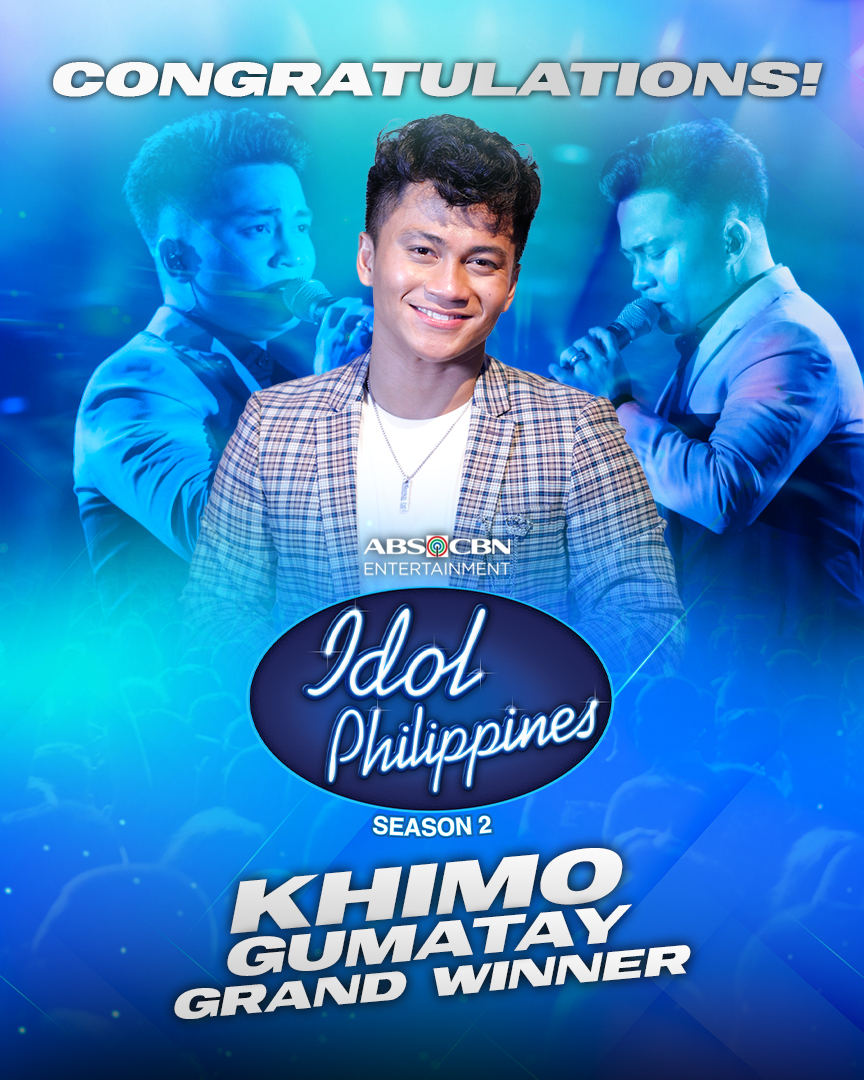 idolphilippines's tweet photo. CONGRATULATIONS, KHIMO GUMATAY mula sa Makati City! 💙🤍

Ikaw ang #IdolPH2GrandWinner! https://t.co/vxudAbi3FJ