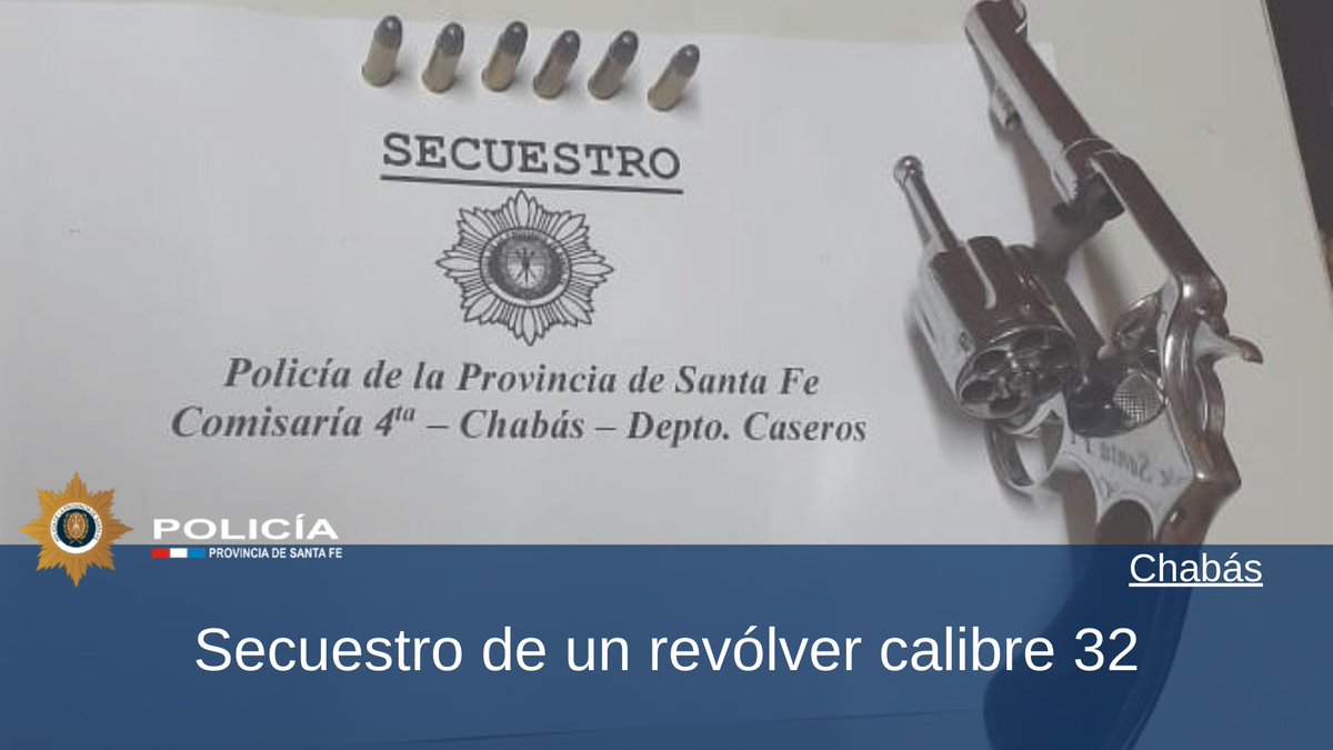 policia_fe's tweet photo. #PoliciaDeSantaFe
🚔👮En calle Gral. Roca al 1000, de la ciudad de #Chabas, aprehendimos a un hombre de 29 años y secuestramos un revólver calibre 32 con carga completa, como resultado de tareas preventivas realizadas en patrullajes de #Seguridad. https://t.co/O4NzFzymXs