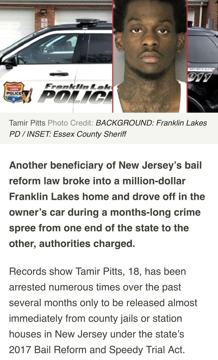 FollowYrOwnPath's tweet photo. @GovtsTheProblem @SheriCarter18 Does Dem-run CO also release criminals instantaneously after their arrest like Dem-run NJ?
NJ Dem leaders prefer our crime waves not to be interrupted simply because a criminal has been located/arrested.
Dem-run IL about to release even kidnappers & murderers
#FixBailReform https://t.co/CGmLMiak9w