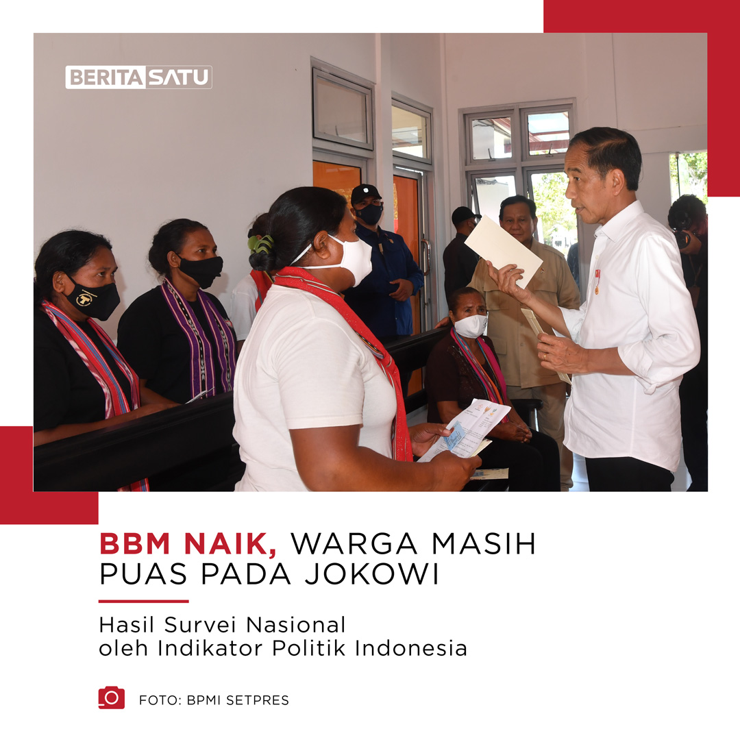Beritasatu's tweet photo. Approval rating Presiden @jokowi masih cukup tinggi pascakenaikan harga BBM. Baca di π https://t.co/ynlapYrbpI
#BBM #Survei #Jokowi #FotoCaption #BeritaSatu https://t.co/2S116Awh0t