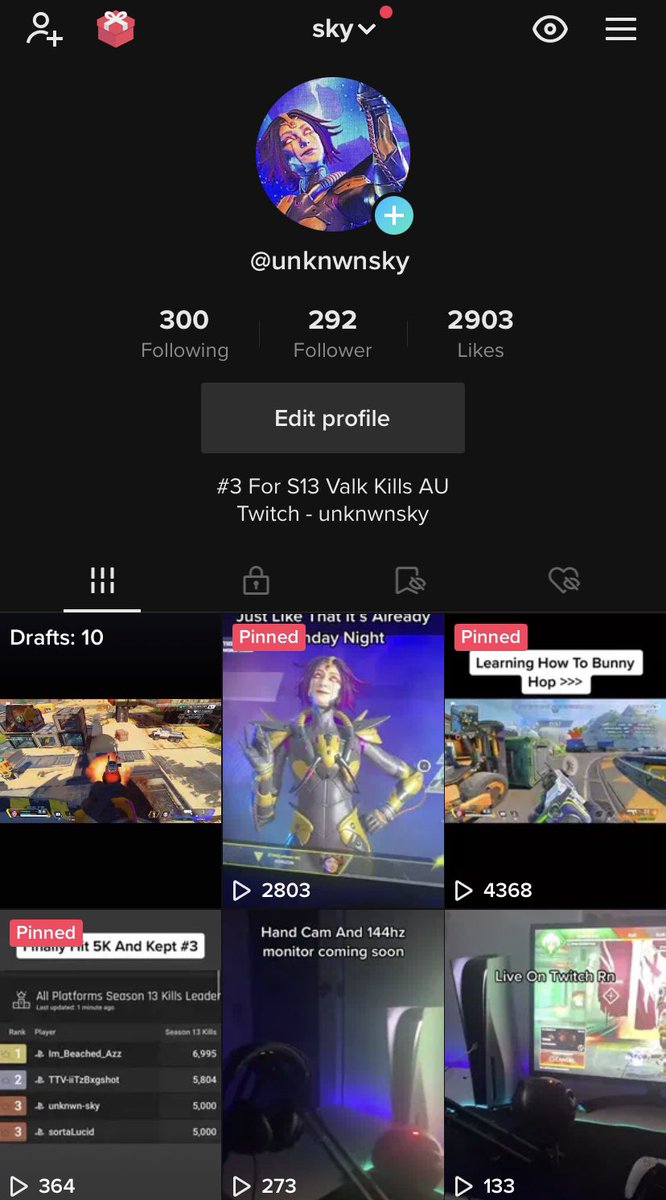 ASTR01D1's tweet photo. Everyone Go #Follow My #ApexLegends #TikTok 
#ApexLegendsSeason14 https://t.co/ADj0PlZ4Q9