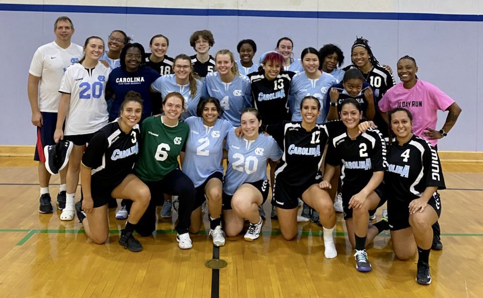 Scored a couple goals at the UNC handball games this weekend. On my journey to becoming an Olympic handball player, step 2 ✅