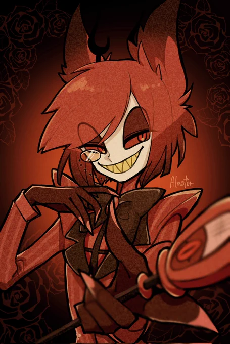 これはちょっと前に描いたアラスター#HazbinHotel#Alastor 