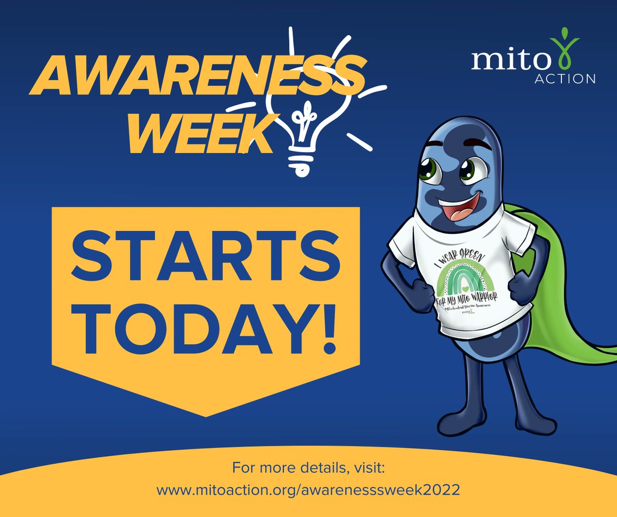 MitoAction's tweet photo. Help us raise our voices to raise awareness for mitochondrial disease! Awareness Week 2022 kicks off today! Visit https://t.co/oLtipn4L3z. Don’t forget to tag us!
#awarenessweek2022 #hackmito #mitoaction #mito #mitoawareness https://t.co/BV6oOEBcPW