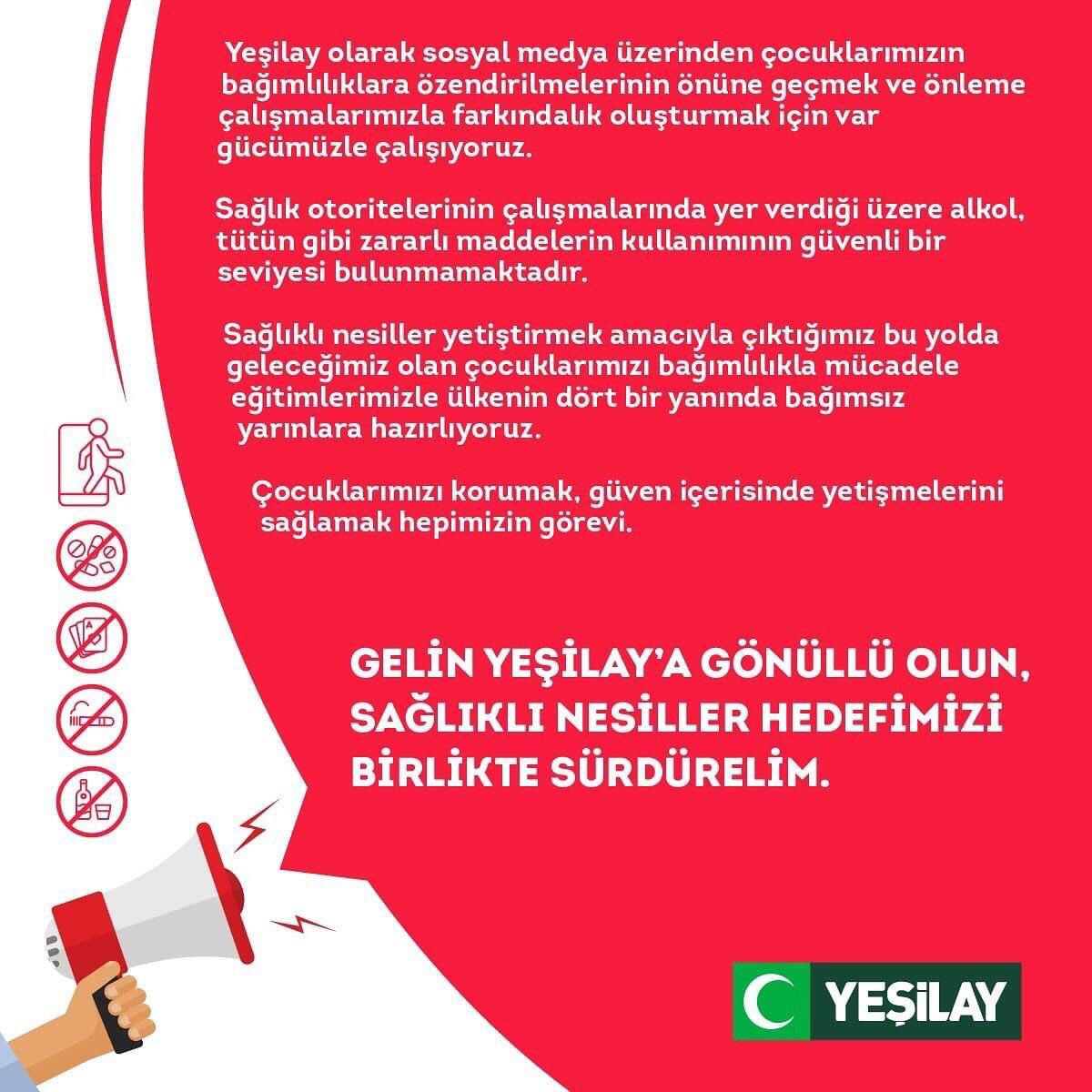 hkugencyesilay's tweet photo. Yeşilay olarak sosyal medya üzerinden çocuklarımızın bağımlılıklara özendirilmelerinin önüne geçmek ve önleme çalışmalarımızla farkındalık oluşturmak için var gücümüzle çalışıyoruz. https://t.co/4iKCRECyf7