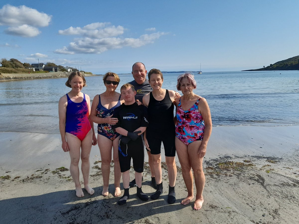 EmerCaseyFndtn's tweet photo. Dip done! Lovely swim to kick off #WorldGODay this week in Blind Strand near beautiful #Courtmacsherry Co. Cork. Looking forward to seeing more #Swim4GODay photos! Thank you to dippers - Anne H, @awolanne ,@LenihanBrendan, Kev, Mar and Mitz 💙💜 https://t.co/70MB0cUfSV