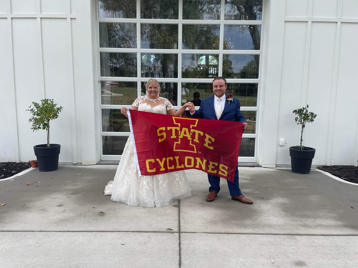 JA_Terrell's tweet photo. Yesterday was a great day! Got married and a had a Cyclone victory #cyclONEnation #iowastate https://t.co/B1zp3LfEv2