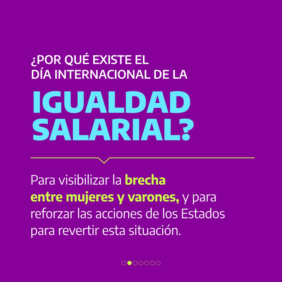 MinMujeresPBA's tweet photo. DÍA INTERNACIONAL DE LA IGUALDAD SALARIAL

Establecido por la ONU en  2020, el objetivo de este día es visibilizar la brecha salarial de género. 
A nivel mundial, las mujeres perciben el 77% de lo que es el promedio de ingreso de los varones. https://t.co/Tr22AA11lu