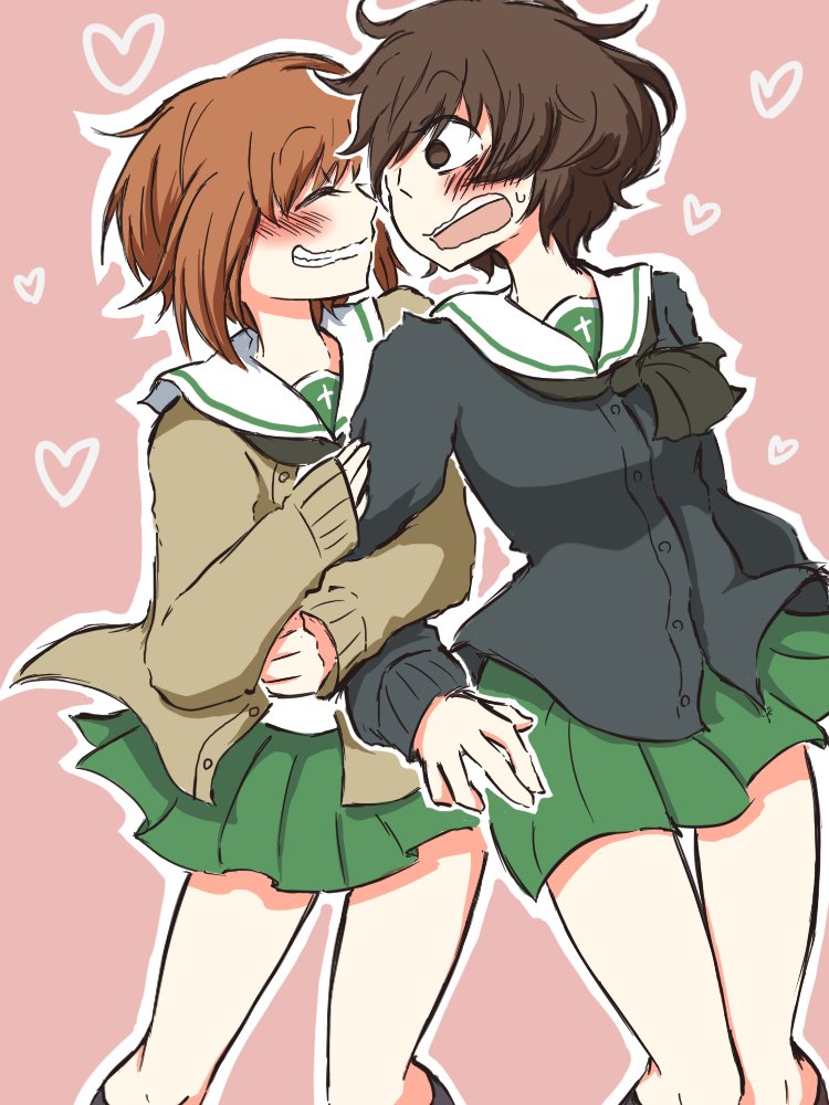 #最近フォローした方は知らない過去絵を晒す 
ガルパン描き始めはこの辺です。圧倒的みほゆか。 