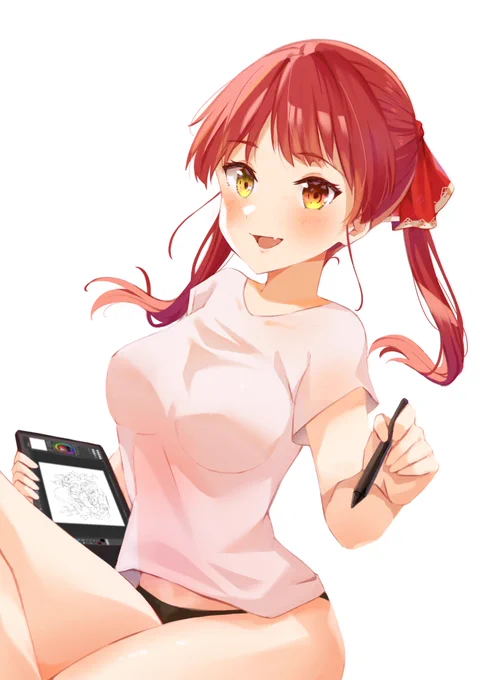 絵を描いてるマリン船長#マリンのお宝 