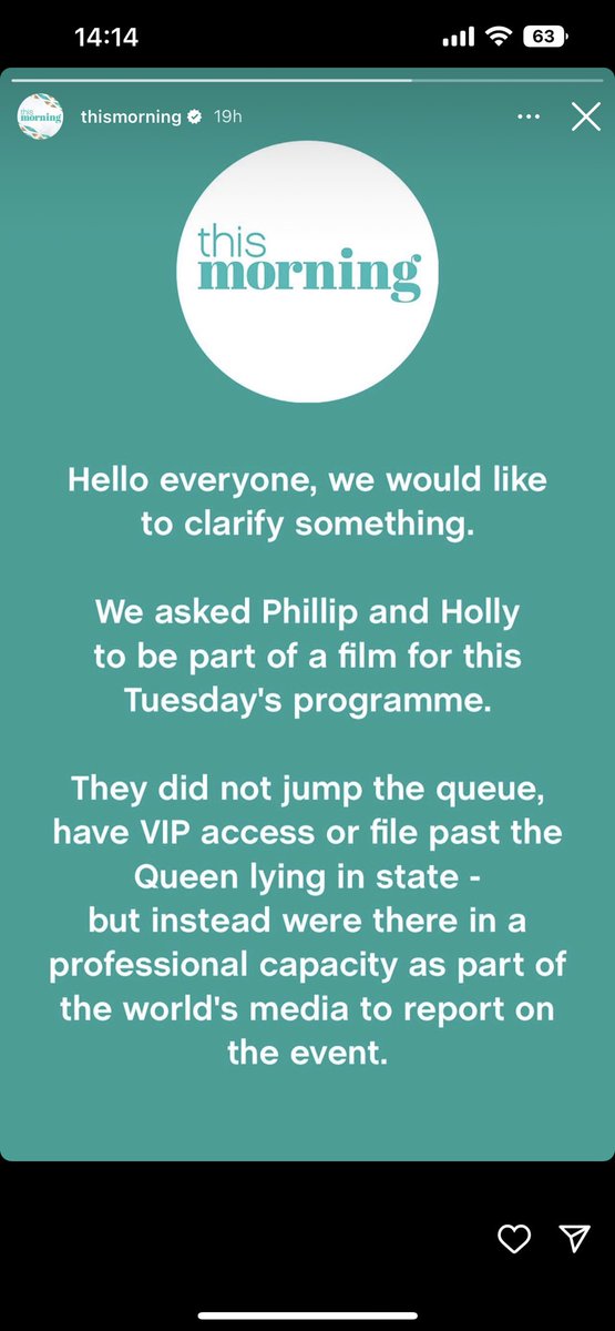 Catherinelc94's tweet image. This comes across very passive aggressive 😂 #thismorning #HollyandPhil #lyinginstatequeue