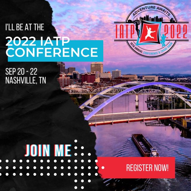 Are you joining us in Nashville? Spread the news! #iatp2022 #trampolinepark #adventurepark #adventureawaits #conference #tradeshow #nashville