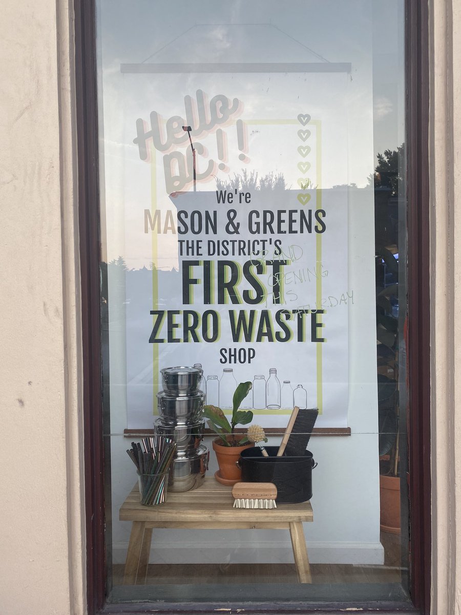 ZeroWasteDCSC's tweet photo. Happy to have #zerowaste grocer Mason & Greens in DC, grand opening yesterday! Looking forward to checking out their #packagefree bulk items, #plasticfree and sustainable products. https://t.co/SWG1CswsUm