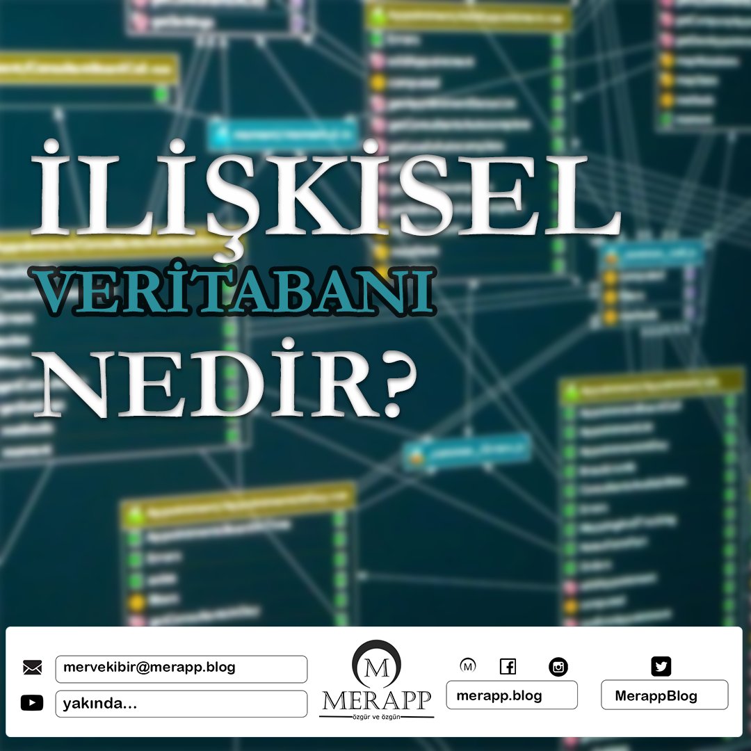 MerappBlog's tweet image. Birbiriyle ilişkili olan veri noktalarının depolanmasını, erişimin sağlanmasını gerçekleştiren veritabanı türüdür.
Daha fazlası için:
merapp.blog/blog/rdbms-ili…
#software  #coding #yazılım #bilgisayar #sql #sqlserver #sqldeveloper #veri #veritabanı #db #data #database