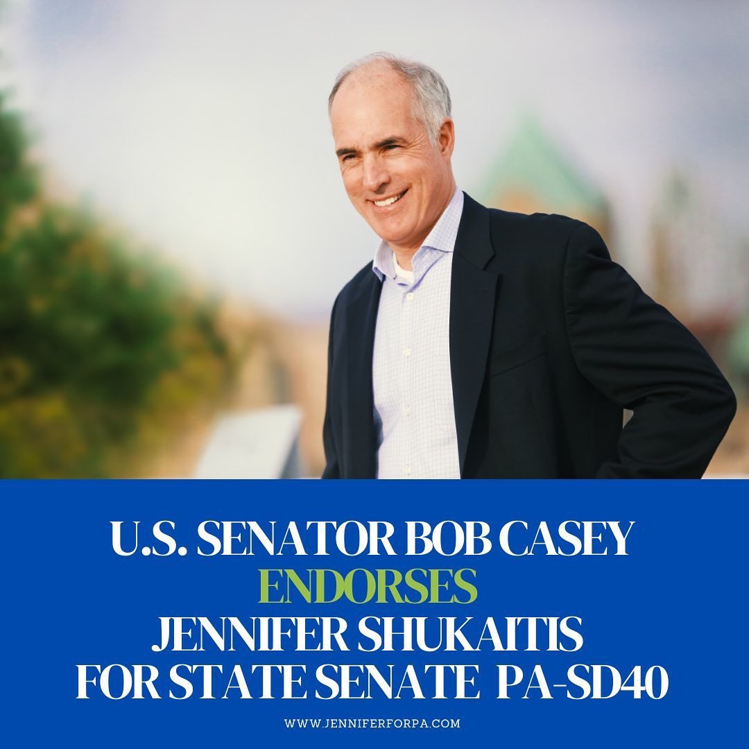 MonroePaDems's tweet photo. From Jennifer Shukaitis: “I am honored to have the endorsement of US Senator Bob Casey!” CONGRATULATIONS, JENNIFER!!! 👏💙👏💙 Please follow @JenniferforPA to FLIP #PASenate #SD40 #MonroeCountyPA #WayneCountyPA @waynecopadems #LackawannaCountyPA #FlipthePASenate #Flipthe40th https://t.co/6AcwPrX0UQ