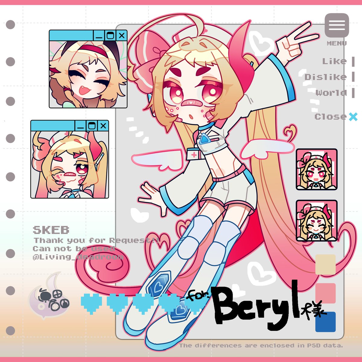 Skebを納品しました!
🎨:Berylさんl🐲🤖
あまりに可愛い衣装があったのでそちらで描かせて頂きました!

https://t.co/vlqOrrrnvm 