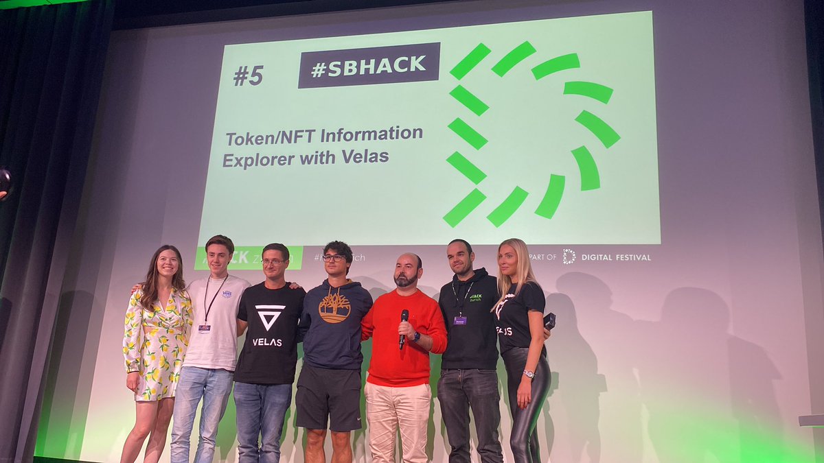 hackzurich's tweet photo. The second #sbhack award was a tough call and the jury couldn’t make up their mind and goes to the VELASiraptors &amp; The Wallet Explorers - #HackZurich #sbhack2022 https://t.co/i3XG5Rc9Hp