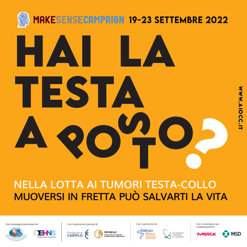 AiroHead_Neck's tweet photo. #AIOCC (Associazione Italiana di Oncologia Cervico-Cefalica) ripropone la #MakeSenseCampaign, promossa da #EHNS (European Head and Neck Society) per sensibilizzare alla prevenzione e alla diagnosi precoce dei tumori testa-collo.
https://t.co/VMFWyzqGIg https://t.co/akzfSxgy2Z