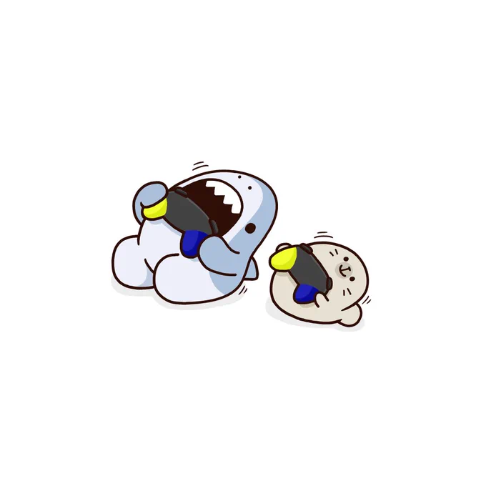 ジャイロ操作で体ごとかたむいちゃうサメ #サメーズ 