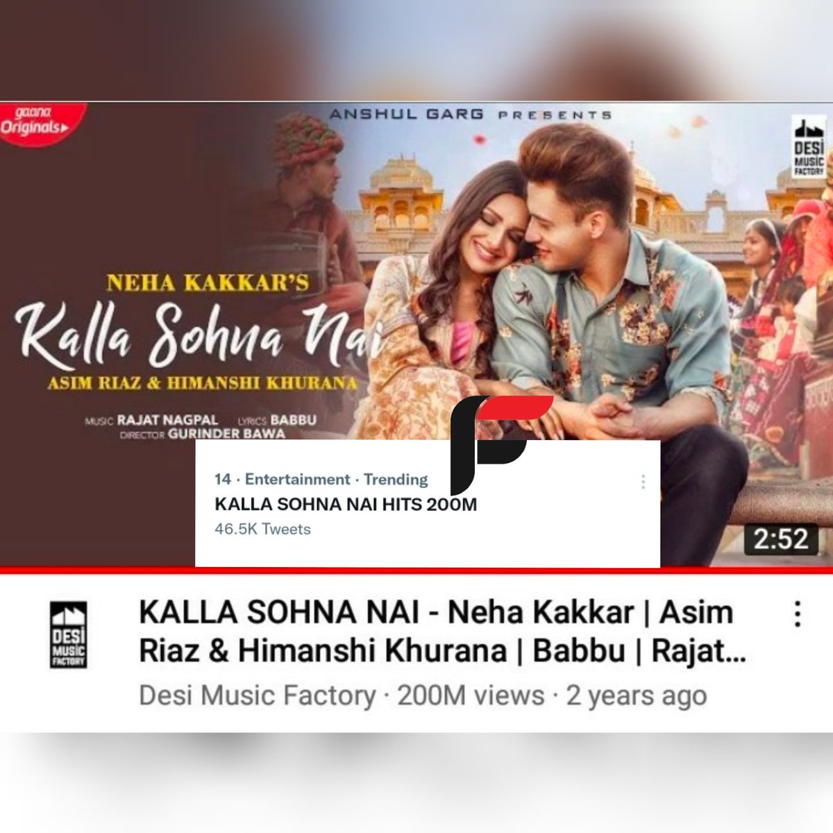 FifafoozTv's tweet photo. Kalla Sohna Nai Hits 200M !!🔥
.
.
#KallaSohnaNai #AsimRiaz #Himanshikhurana #AsimRiazSquad #asimanshi https://t.co/B5mtGjh4JL