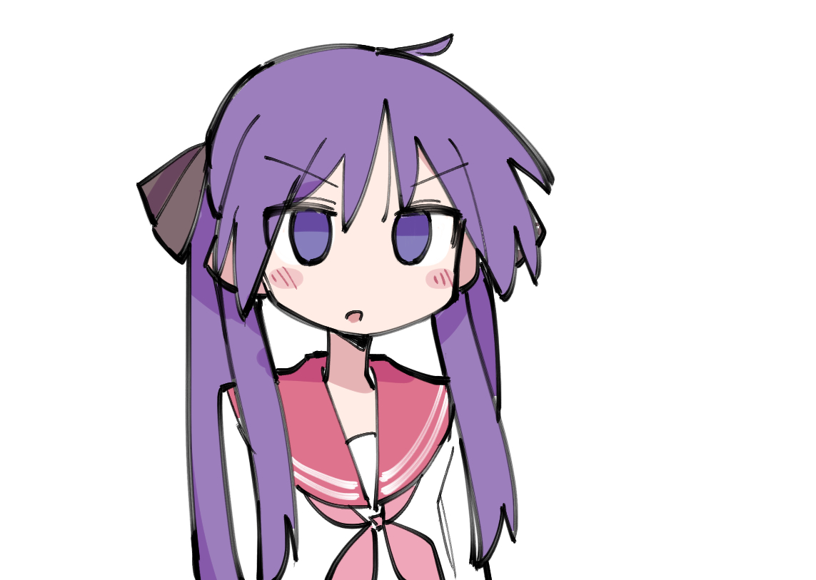hiiragi kagami 1girl solo ryouou school uniform school uniform twintails purple hair long hair  illustration images
