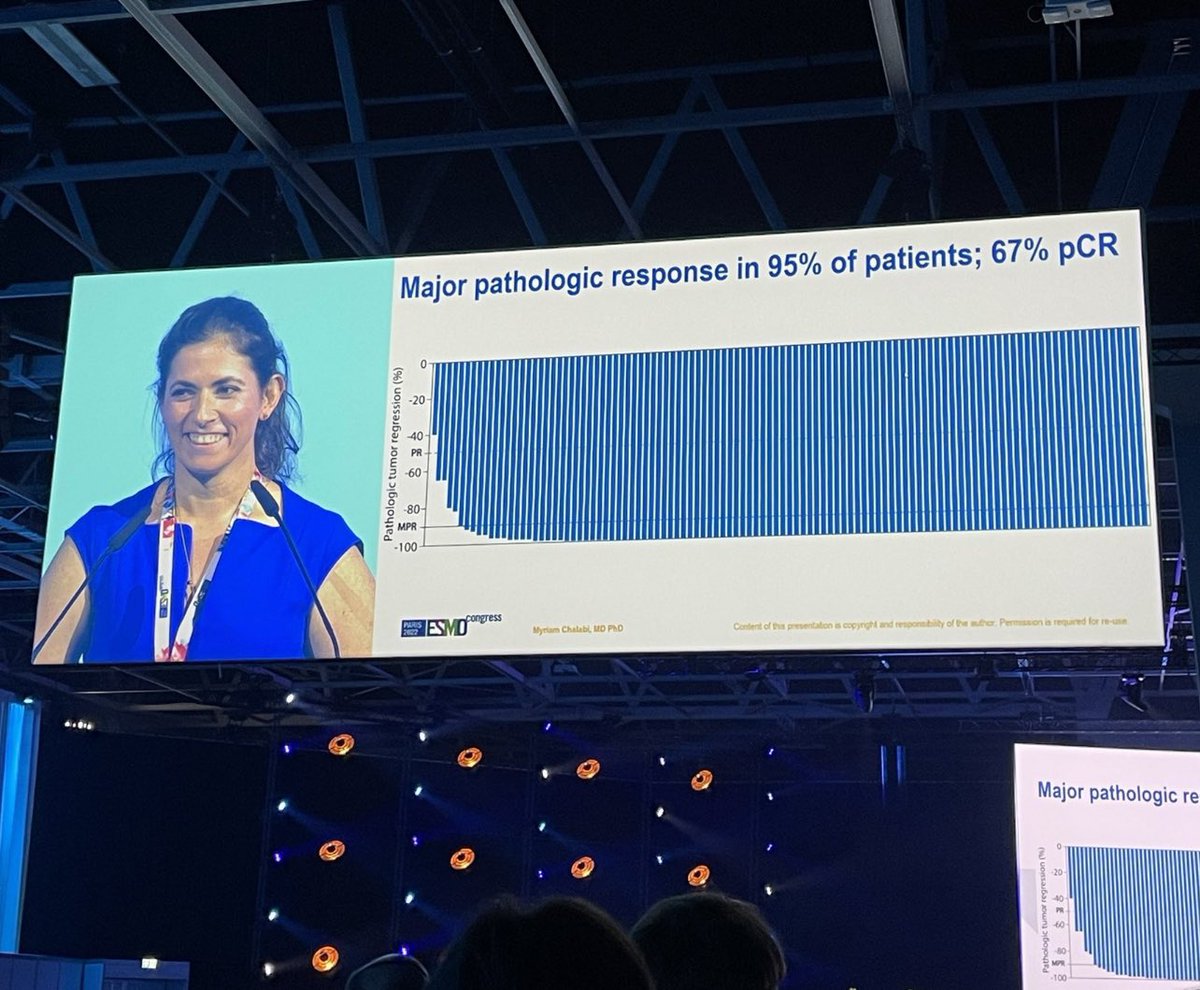 About the smile: the standing ovation also meant that people saw what I knew: behind every one of these bars is a patient. I know every name and have seen almost everyone. I know their stories and their children. And I believe many are cured because of this. #ESMO22 #ChalabiPlot