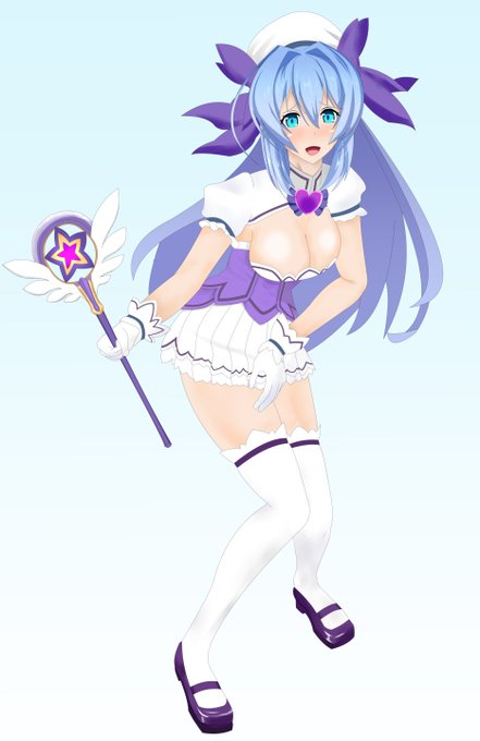 エクスティアヘの変身の応用で創ちゃんに頼まれて、ぱすてるマリィのコスプレして恥ずかしがってる真理奈 