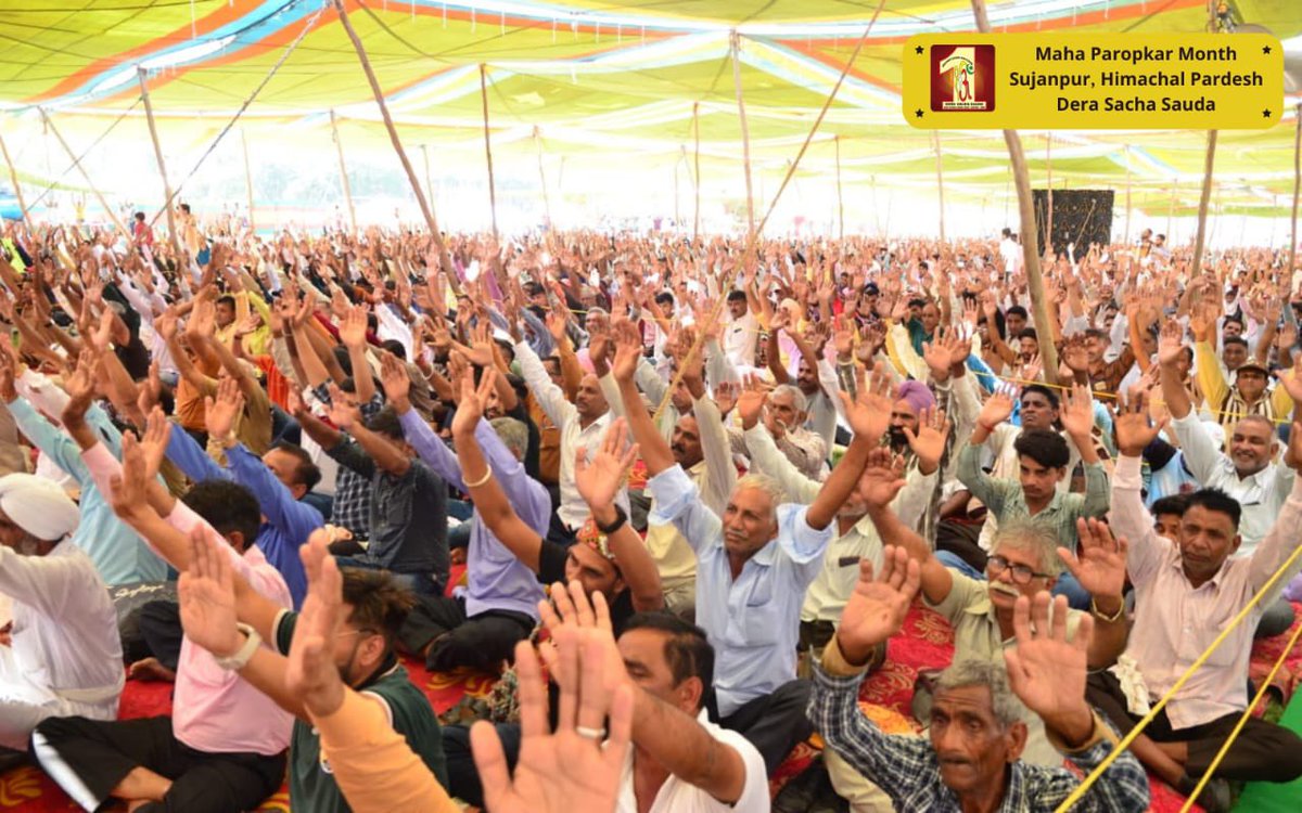 DSSNewsUpdates's tweet photo. A spiritual congregation is the finest way to recharge your soul. Lakhs of devotees attended it at Himachal Pradesh, celebrated the pious Great Benevolence Month and paid gratitude to Saint Dr. @GurmeetRamRahim Singh Ji Insan for rejuvenating their lives. Check the glimpses! https://t.co/A8DXI9MyTd