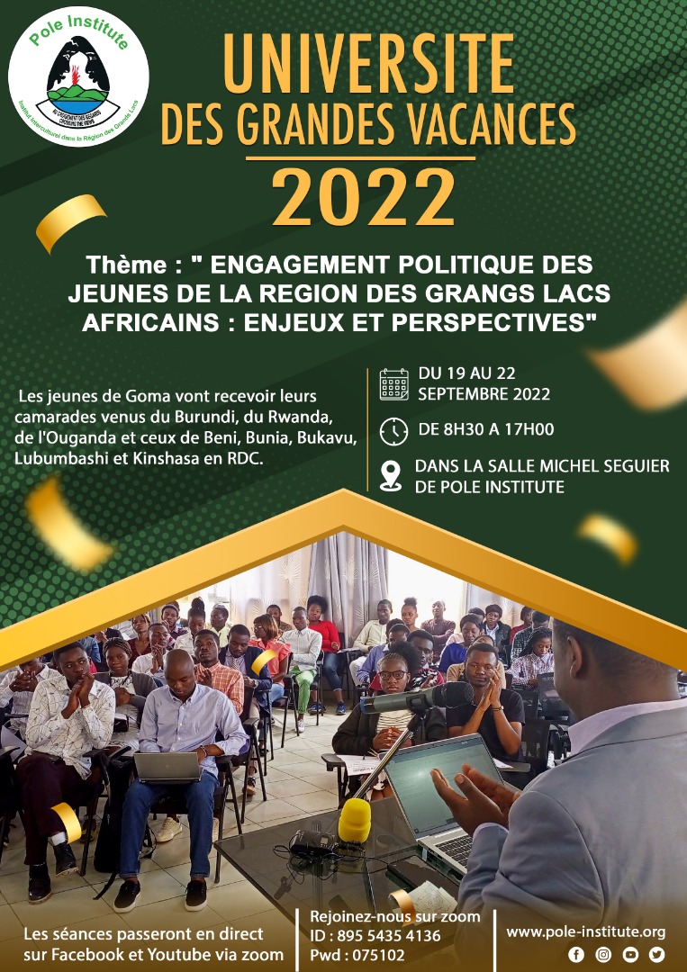 #UniversitéAlternative. Rejoignez-nous. <a href="/BROT_furdiewelt/">Brot für die Welt</a> <a href="/KemperBarbara/">Barbara Kemper</a> <a href="/c_kayser/">Christiane Kayser</a> <a href="/AsblDyjap/">DYJAP-Asbl</a> <a href="/Unigom_RDC/">UNIVERSITE DE GOMA-UNIGOM</a> <a href="/NeneMorisho/">Nene Morisho</a> <a href="/4youthdialogue/">Great Lakes Youth Network for Dialogue and Peace</a> <a href="/ucbukavu/">UCB</a> <a href="/UCS_Goma/">UCS-Goma</a> 
Nous serons sur Zoom, YouTube live et Facebook Live. Karibu