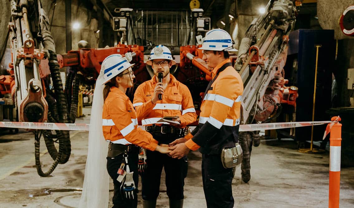 Love is in the ground: When Aleese and Ryan met working underground at BHP’s Leinster nickel mine in Western Australia, they didn’t quite expect it would be the same place they would share their wedding vows four years later. Dressed in their bright… australianmining.com.au/news/love-is-i…