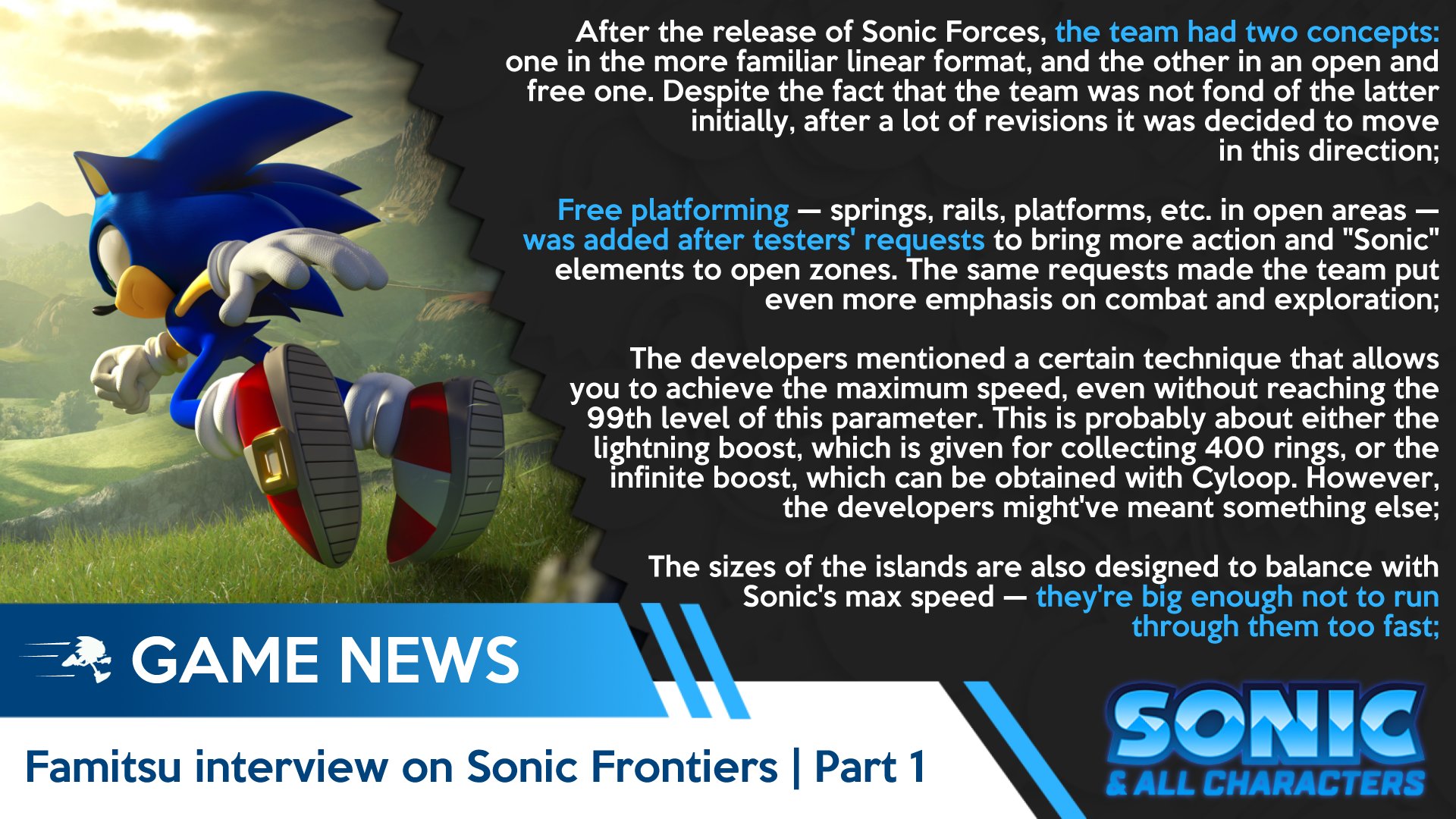 Kishimoto Talks Sonic Frontiers 2, Critic & User Metacritic Scores