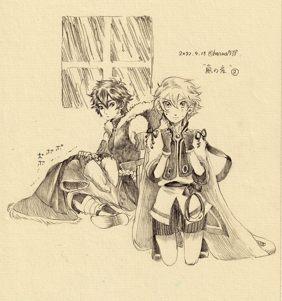 さっきの2年前のやつだったので、続き描きました。

あれから時が経ってまた嵐に遭った世界樹組ですが...? 