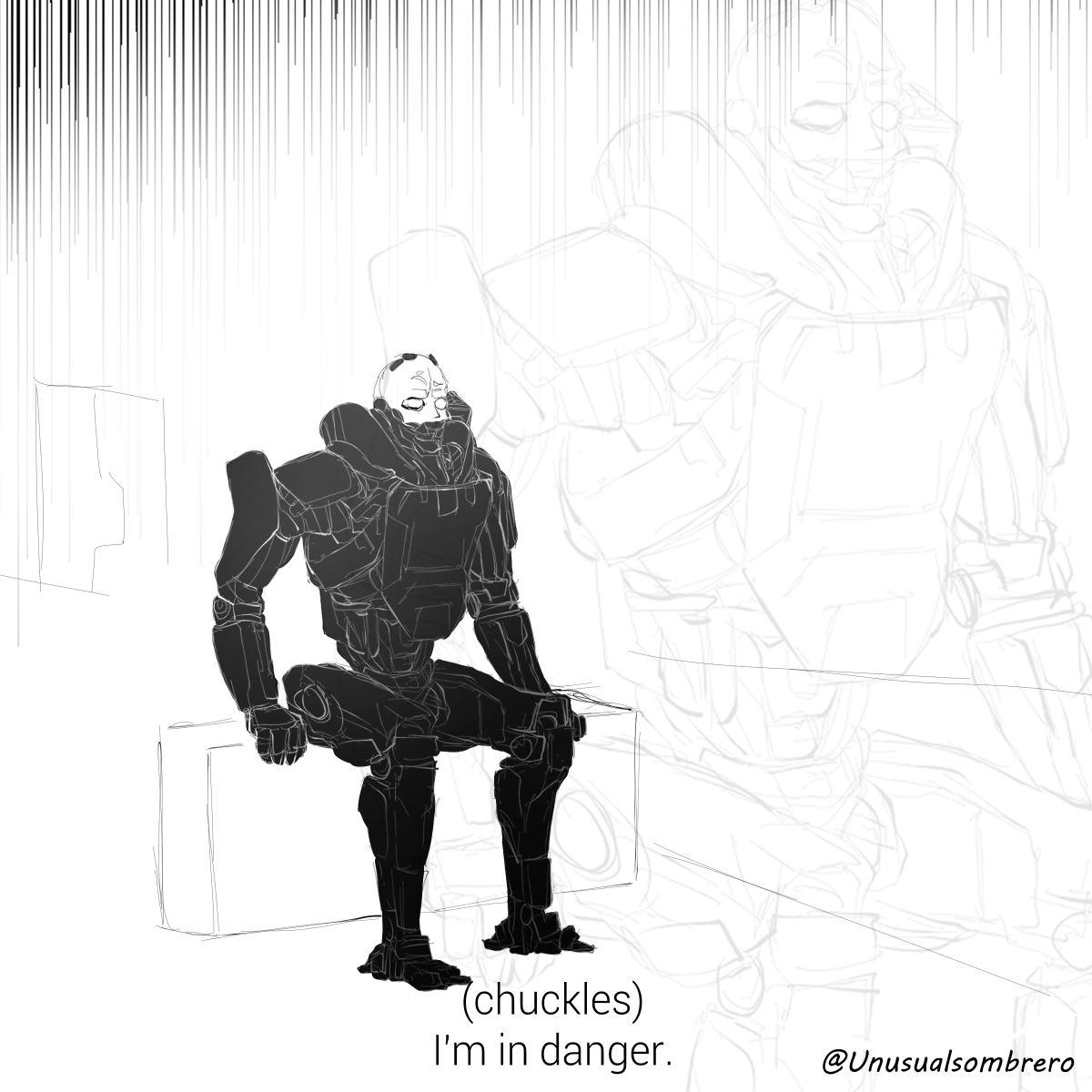 Unusualsombrero's tweet photo. With the huge influx of new and returning players to Cyberpunk2077 thanks to Edgerunners, we all know that Mr. Smasher is gonna have a bad time. 

#CyberpunkEdgerunners #Edgerunners #cyberpunk2077 #cyberpunk2077art #adamsmasher https://t.co/AtSyaRlGum