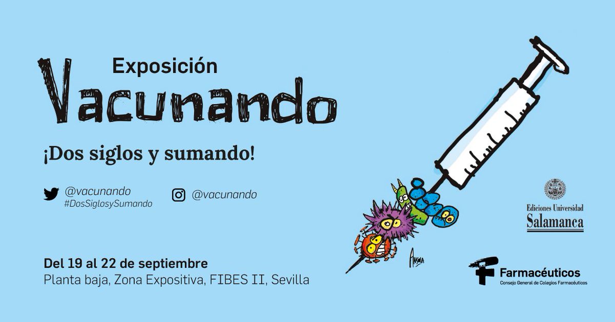 RaquelC91238869's tweet photo. @COF_Sevilla @Farmaceuticos_ @CACOF_ @mdeojen @JPedroVaquero @MaribelDeAndres @AntonioHoys @dritabotubol @domingo_ortega @mjosedelamatta Estáis cerca de la exposición @vacunando ? #Sortearemos un libro Vacunando #DosSiglosySumando (el mejor libro de #divulgacioncientifica en vacunas) entre todos aquellos que se hagan seguidores y suban su foto con la Expo con la etiqueta @vacunando Esperamos vuestras fotos📷😀 https://t.co/o6aCGuuVrq