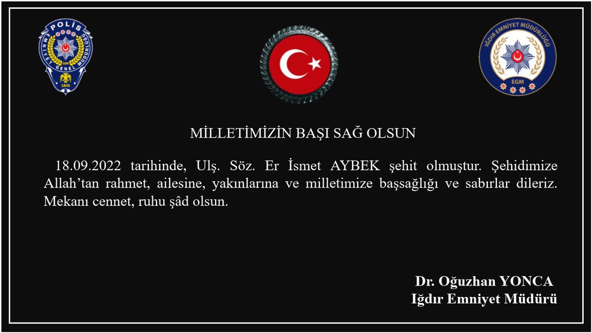Milletimizin başı sağolsun. 🇹🇷🇹🇷🇹🇷
#şehidimiz