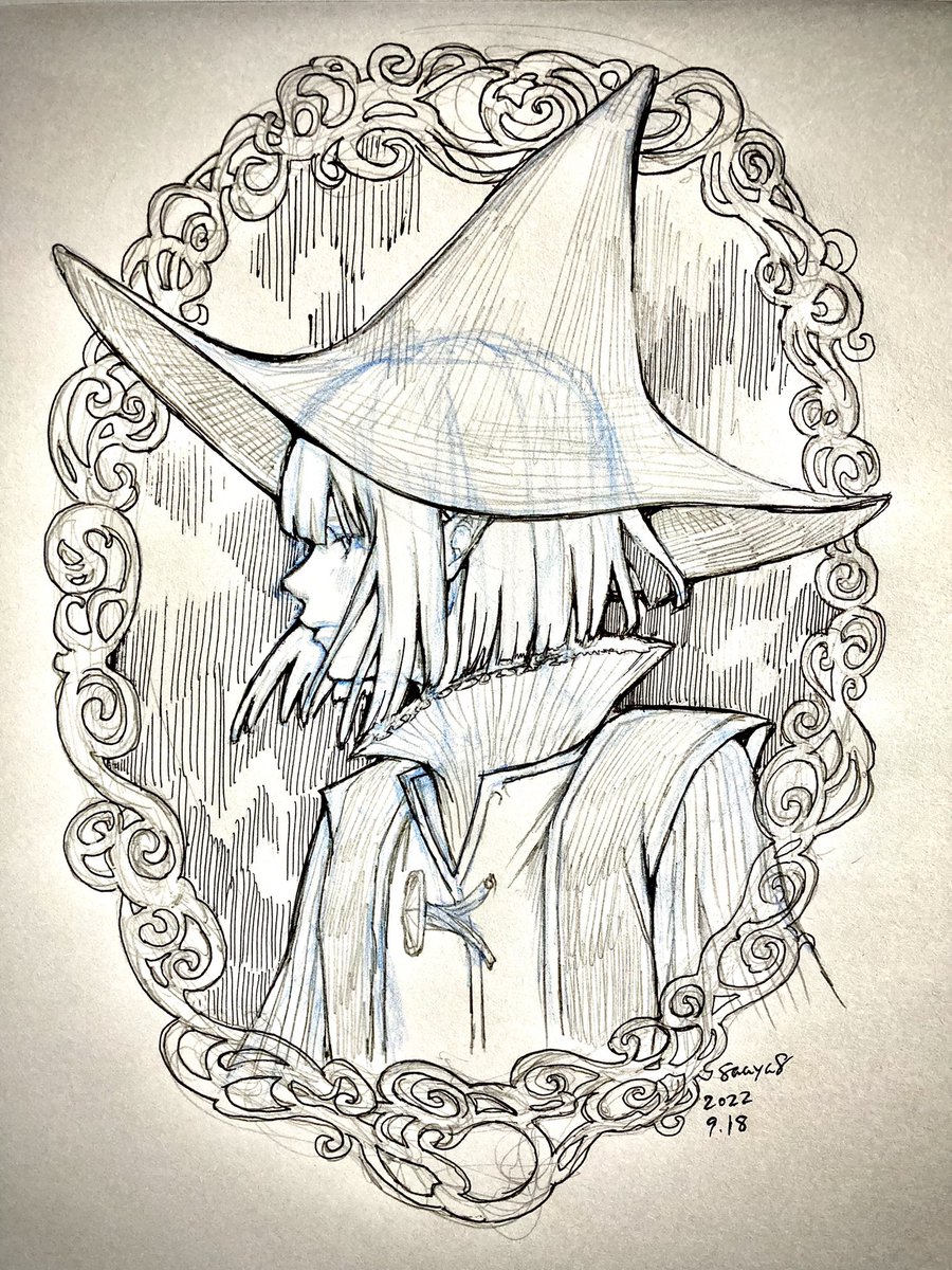 避難先にて手癖でお絵描き🌬🌬
魔法使いの男の子

おかっぱの男の子大好きなのよ…

#ドローイング 
#イラスト 