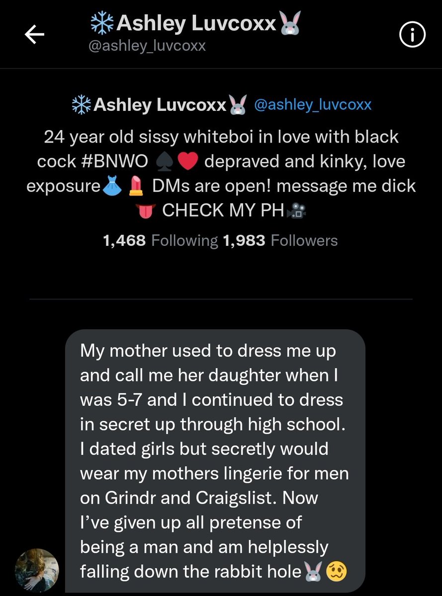 ConfessSissy's tweet photo. Confession by @ashley_luvcoxx on how they became a sissy 

❤&amp;🔄 appreciated 
#sissy #Confesion #sissyconfesion https://t.co/XA9HanXEA5