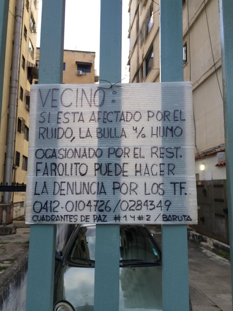 #Denuncia Vecinos afectados por los ruidos molestos causados el Rest. El Farolito de los uruguayos ubicado en la Av. Caura de #ColinasdeBelloMonte #18Sep