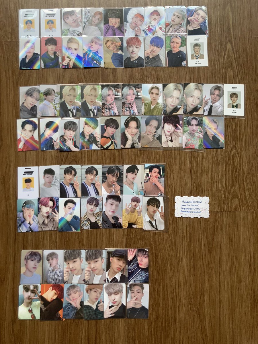 Wonderlandsell's tweet photo. [WTT/WTS] Ateez NA Photocards 

Trades: Only to Stray Kids NA PCs  mostly Chan, Seungmin will consider Minho, Hyunjin accordingly! 
Or Trades to Seonghwa Ep 1 broadcast 

Do QYOP if int to buy! QYOP ≠ I will definitely accept! 
#wts #wtt #wtb #ateez #straykids  #photocard #양도 https://t.co/ldG6CbBtSx