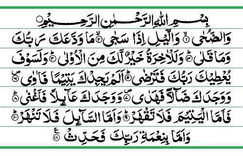 “Surah Ad–Dhuha is the medicine of anxiety‚ depression and sadness.”