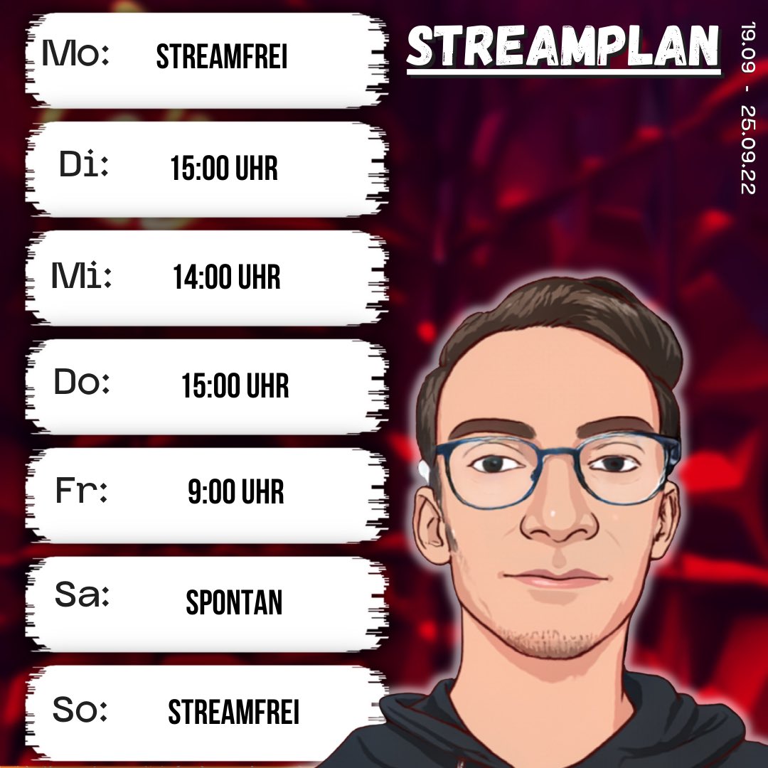 aceonefire's tweet photo. Streamplan for this Week!
Check out my Twitch link:

https://t.co/znZr85iKWF

#twitchde #twitchdeutschland #Streamer #streamplan #cartoonart #cartoon #twitchstreamer #TwitchAffliate #twitchtv https://t.co/hRg1GH3Da0