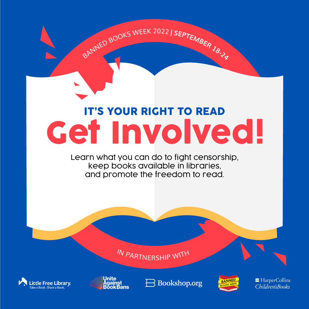 HarperStacks's tweet photo. This Banned Books Week, HarperCollins Children’s Books has partnered with @LtlFreeLibrary, @Bookshop_Org, @BannedBooksWeekand @ALALibrary to provide resources and ways you can help promote the freedom to read in your communities: https://t.co/Tc34kBNyVc 📚 #BannedBooksWeek https://t.co/kAXfAQAnKh