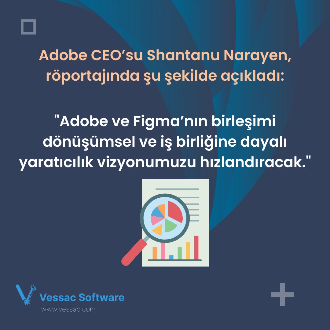 vessac_software's tweet photo. Adobe, Figma’yı satın aldı! 🥳

Adobe ve Figma’nın birleşimi dönüşümsel ve iş birliğine dayalı yaratıcılık vizyonunu hızlandıracak!

https://t.co/ksaWudwwDd https://t.co/Y5JLSWMkC1