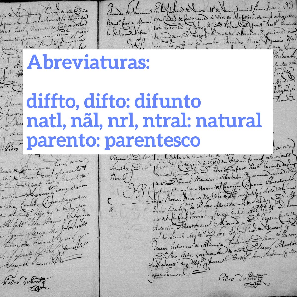 MyHeritageES's tweet photo. ¿Qué significan todas esas #abreviaturas que encontramos vez tras vez en los #registros #parroquiales, documentos civiles, #notariales…? Aquí tienes un lista completa de ellas▶️ 🗒️https://t.co/V7yxY7X0oM https://t.co/YznJ2rifuo