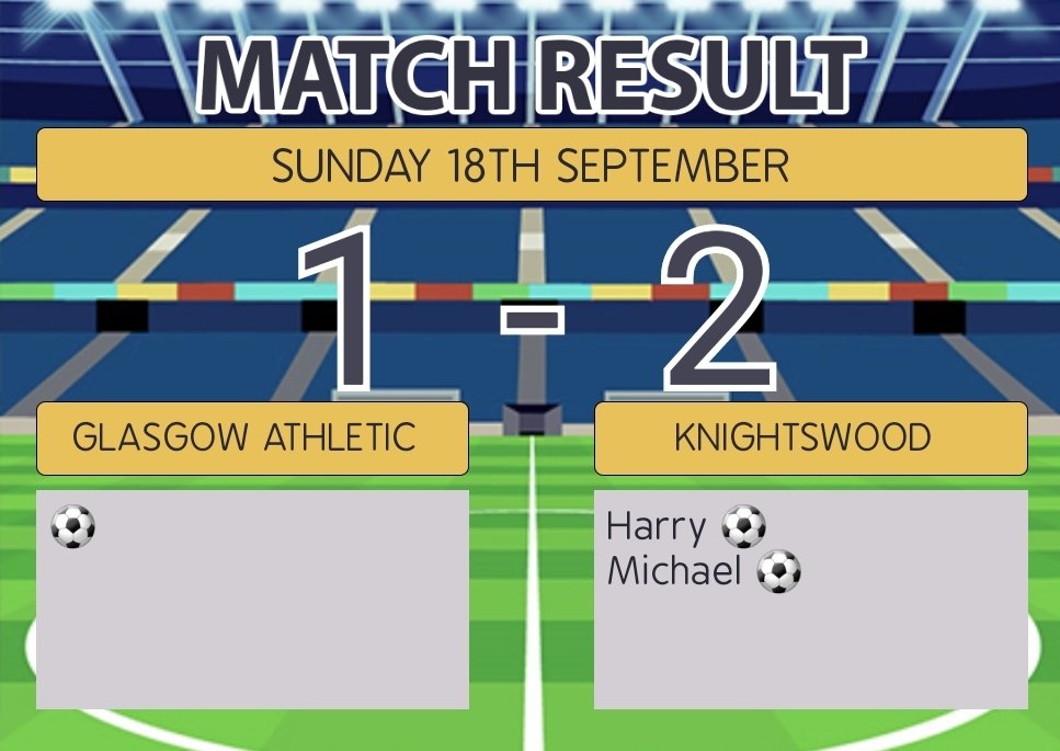 Knightswood FC 2009s (@knightswood2009) on Twitter photo Boys done well to dig out the 3 points against a hardworking <a href="/Glasgow_Ath09s/">Glasgow Athletic Football Club 09s</a> side. Look forward to going head to head with them again in the Scottish Cup 2nd round in a few weeks time.
MOTM - Jay Boys done well to dig out the 3 points against a hardworking <a href="/Glasgow_Ath09s/">Glasgow Athletic Football Club 09s</a> side. Look forward to going head to head with them again in the Scottish Cup 2nd round in a few weeks time.
MOTM - Jay