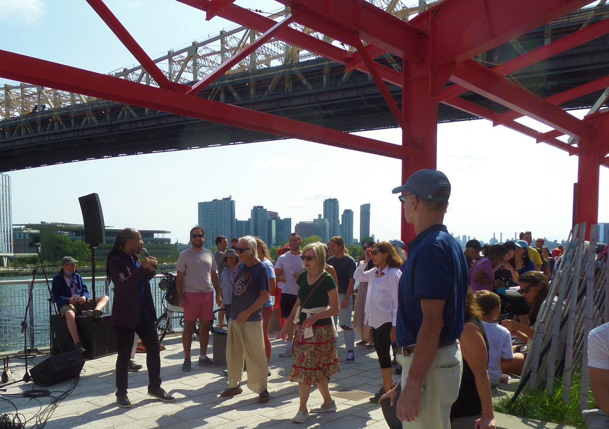Salsa lessons and music by La Cuarteto Guataca Latin Jazz Band yesterday at the Alice Aycock Pavilion ("East River Roundabout") 60th/East River sponsored by <a href="/EsplanadeFriend/">EsplanadeFriends</a> on a beautiful day