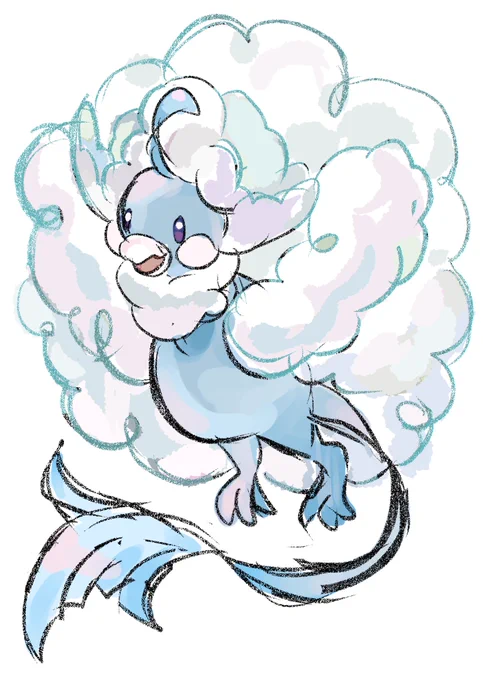 #1日1ポケモン #ポケモン #ポケットモンスター #Pokemon #らくがき1日1ポケモン #1日1絵 #らくがき #イラスト #Altaria【334 #チルタリス #メガチルタリス】(1017日目) 