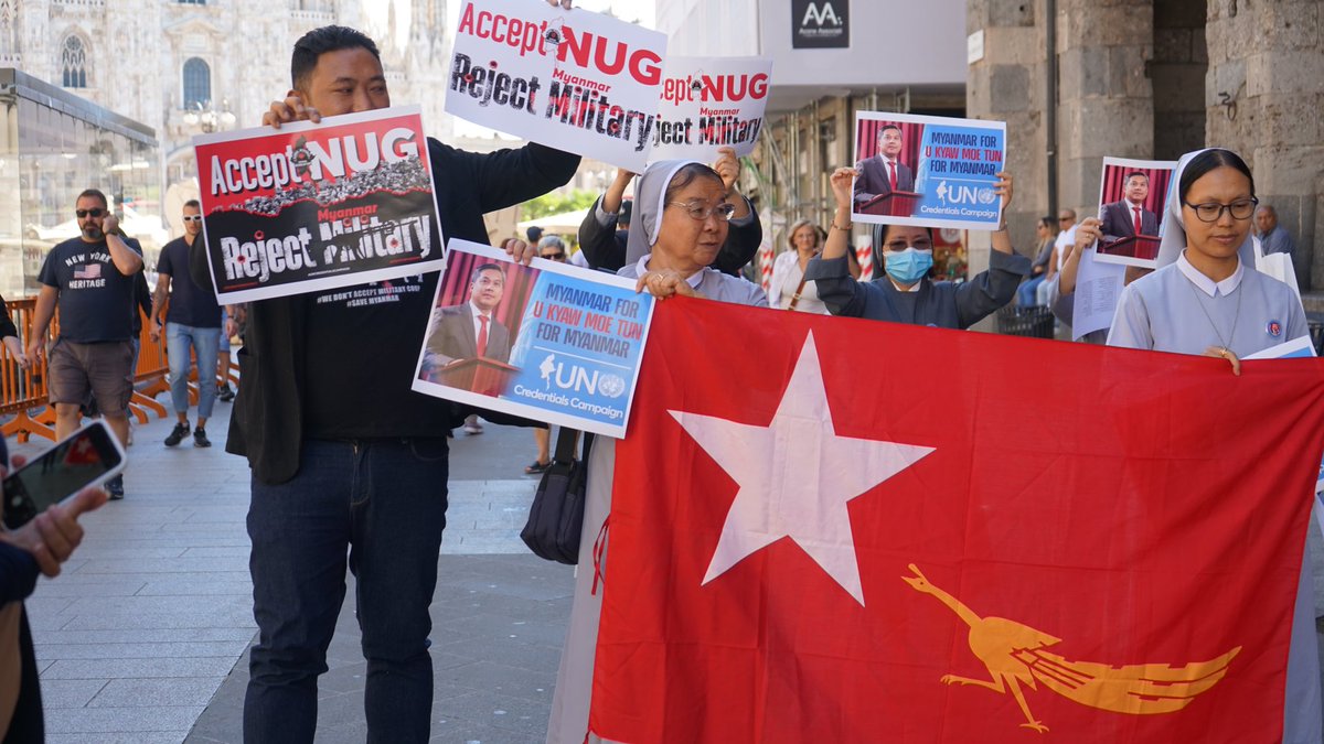 ✊✊🏻✊🏼
GMSR - Italy 🇮🇹 

‘’ အာဏာရှင်ကိုဖြုတ်ချဖို့
    သံအမတ်ကြီးကိုထောက်ခံစို့ ‘’

‘’ Myanmar for  U Kyaw Moe Tun ‘’
‘’ U Kyaw Moe Tun for Myanmar ‘’

အောင်မြင်စွာကျင်းပပြီးစီး 18 September 2022

#UKYAWMOETUN4MYANMAR
#MYANMAR4UKYAWMOETUN

GMSR - Gen Z
18 Sep 2022