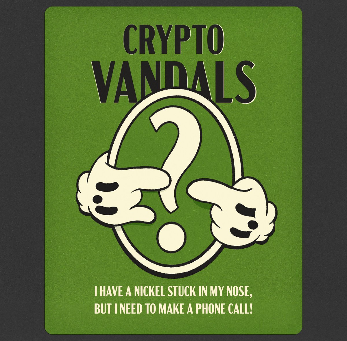 crypto_vandals's tweet photo. #GIVEAWAY It's time to find a new owner for your CV060!
This is a reversed card, and once the winner is chosen, the card will reveal itself!
💀 Follow @crypto_vandals 
💀 Retweet
💀 Tag 3 frens
☠️ Your favorite street food (it's not necessary)

Ends in 48 hours
#NFTGiveaway #NFTs https://t.co/jPZLvhOB5K