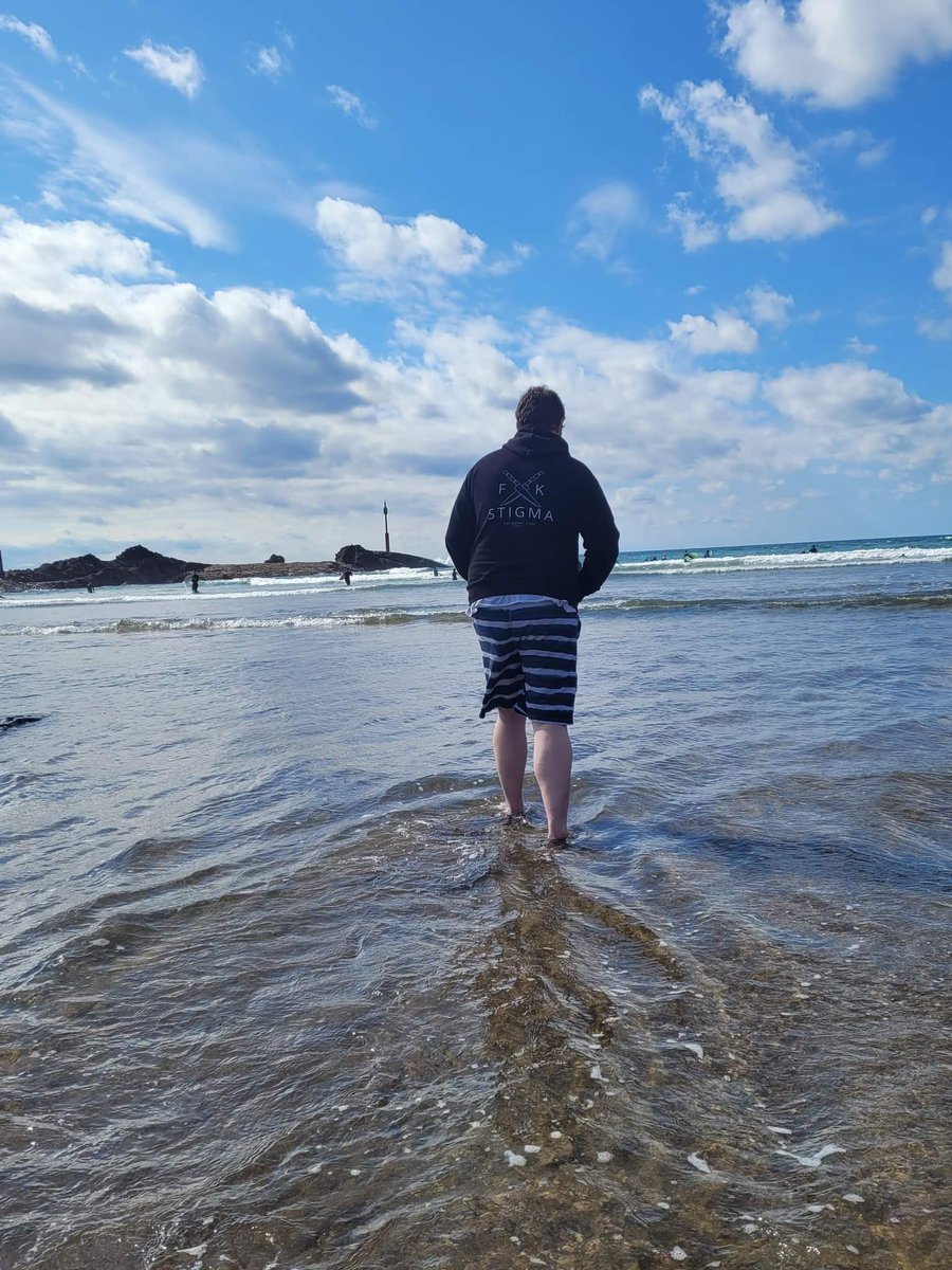 Enjoying the sea. First week of of the year! Wearing my new <a href="/burnt_chef/">The Burnt Chef Project</a> hoody! #fkstigma